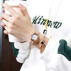 Small fresh watch for female students, Korean version, simple and trendy ulzzang iron chain bracelet style casual and atmospheric female watch