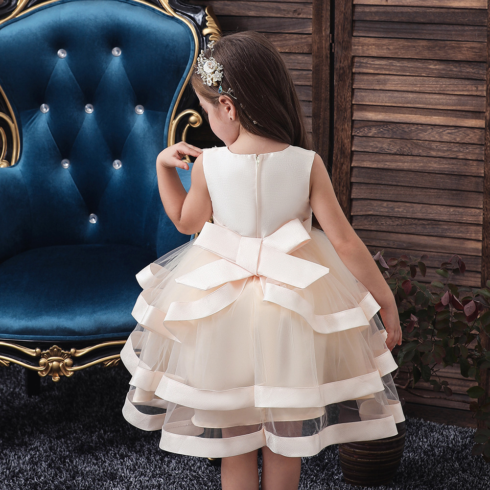 AliExpress vestido de princesa de niña caliente vestido de niña de flores para niños pequeños y medianos falda de malla pettiskirt de pastel de niña europea y americana