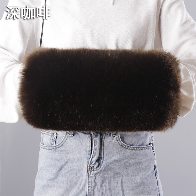 Imitación de piel de zorro protector de mano invierno engrosada mano más caliente de la mano manga de felpa almohada mano más caliente calentador de la mano