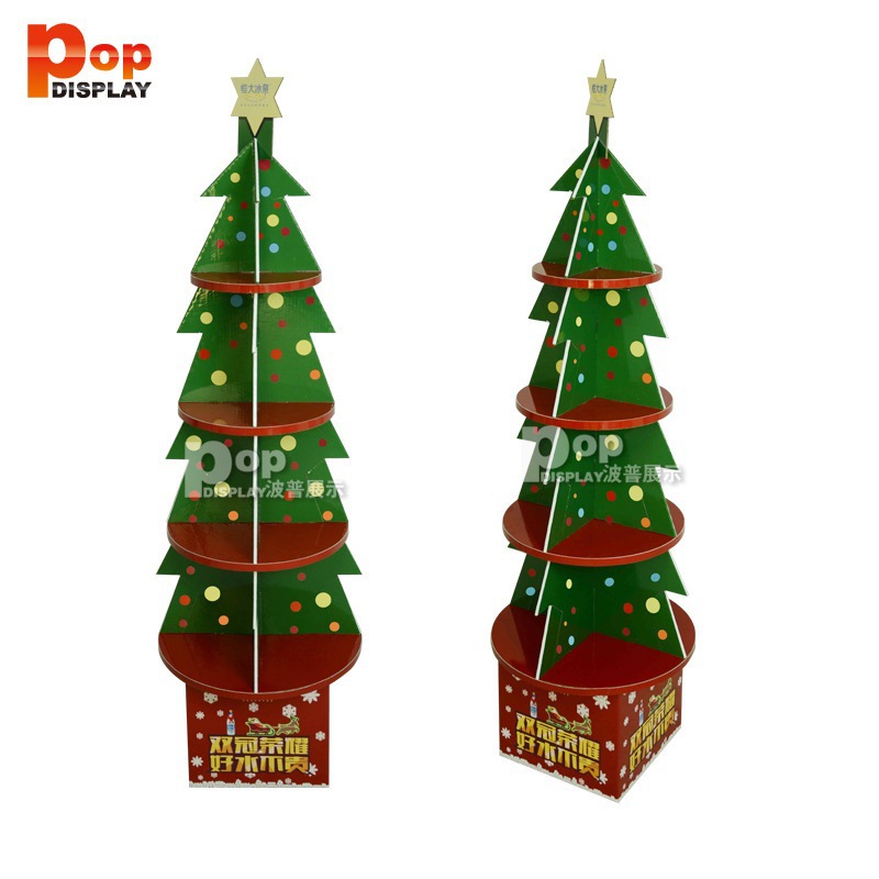 供应落地式展示架加工中心饰品纸货架 圣诞树纸展架