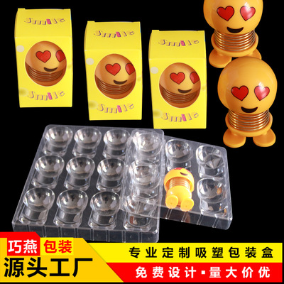 Manufactor Direct selling Auto Parts Jewelry Toys Shaking head Spring Doll Blister Neto Paper card Box packing customized