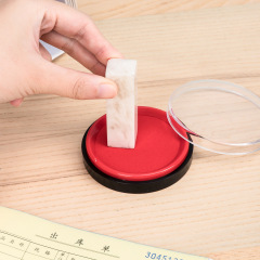 Deli 9863ES ink pad round large quick-drying ink pad red ink pad fingerprint press hand deli seal ink pad