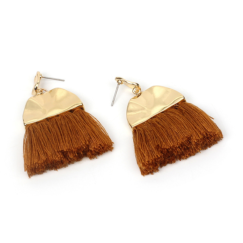 15g Weight Earrings Classification Travel Occasion Women'S Gender Rose Red, White, Pink, Green, Yellow, Black Color Fashion New Fringed Geometric Exaggerated Wild Fan-shaped Bohemian Ethnic Style Earrings For Women 11