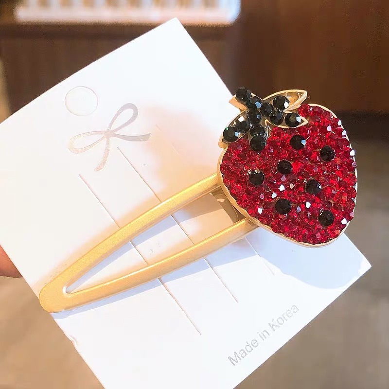 Fruit Pattern Cute Women's Fruit Crystal Hair Clip