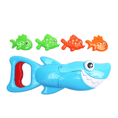 Cross-border shark clipping fun, big fish eating small fish, bathing and playing in summer, children's fishing and shark hunting bathroom water toys
