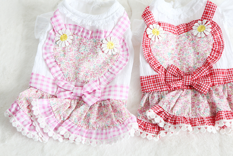 爱心碎花女仆裙