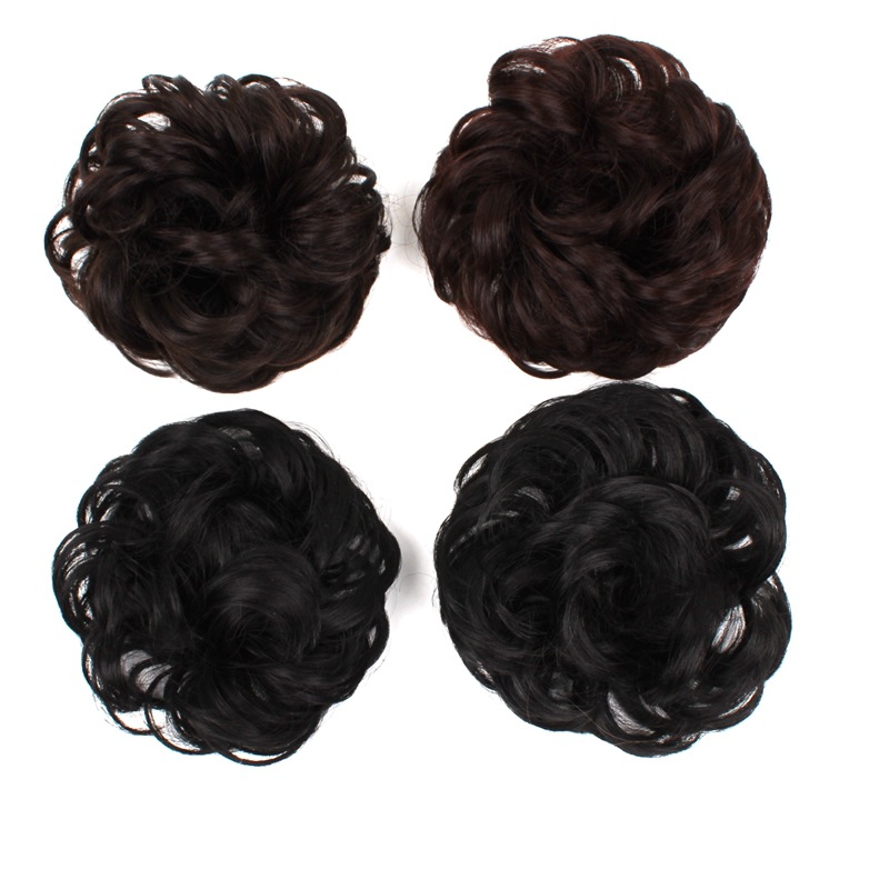 欧美 凌乱高温丝卷发圈 跨境专供现货 橡皮筋化纤发圈发包|ru