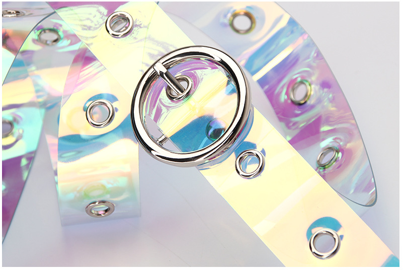 53g Weight Alloy, Plastic Material Round Pattern Women'S Gender Basic Style New Ladies Belt Korean Dazzling Pierced Transparent Belt Jeans Dress Decorative Belt Wholesale Nihaojewelry 8