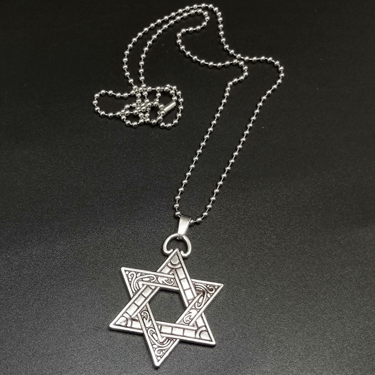 Six-pointed Star Necklace Titanium Steel Pendant For Couples_voghion.com