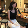 Internal lap Brooch camisole vest 2021 summer Korean Edition Loose Short Primer Sleeveless blouse