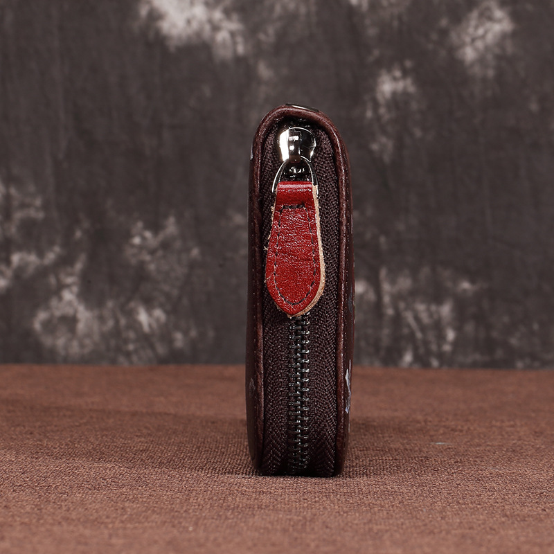 New Genuine Leather Long Zipper Women's Cowhide Wallet Large Capacity Handheld Bag_voghion.com