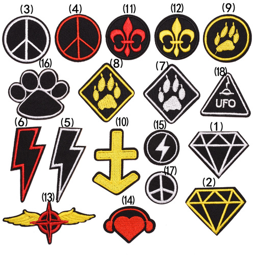 Embroidered flower badges can be ironed onto clothes, pants, down jackets, denim as decorations, patches, in black, white, and yellow.