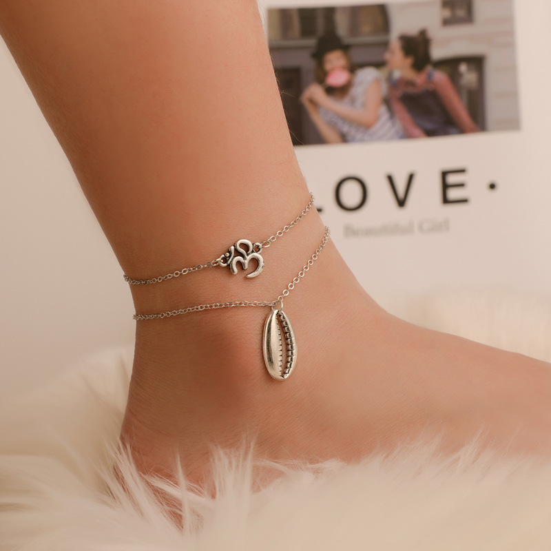 Conch Shell Pendant Anklet Boho Retro Beach Anklet display picture 2