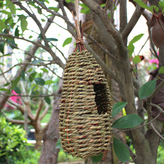 Manufacturer Supplies Amazon Country Style Bird House Grass Bird Hut Hand Woven Grass Rope Hummingbird Nest