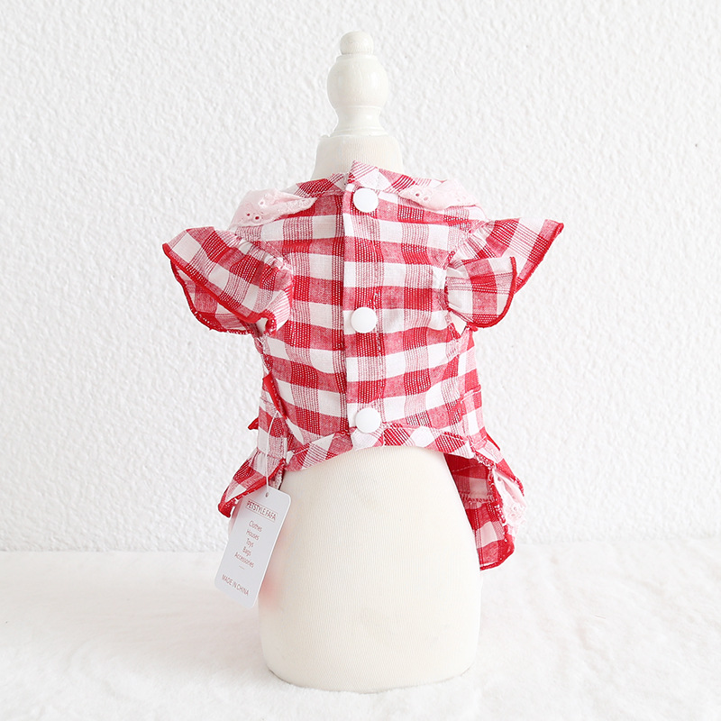 烫金格子花边裙