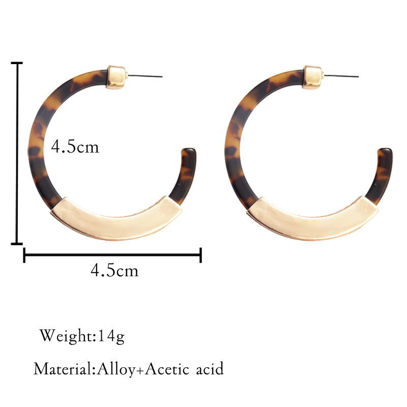 Boucles D&#39;oreilles En Alliage Acrylique En Forme De C display picture 1