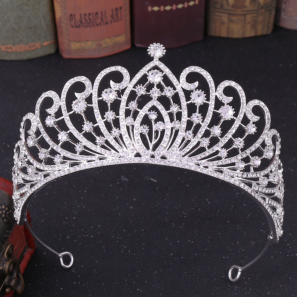 89g Weight Crown Hair Accessories Type Fashion Crown Alloy Rhinestone Crown 1 Piece