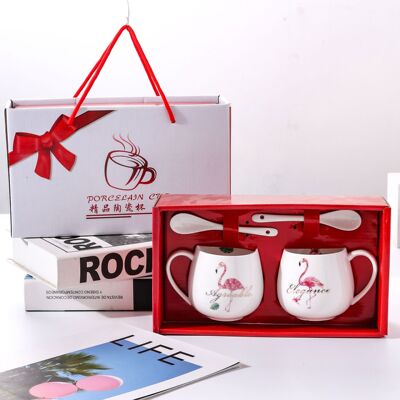 Portable Box lovers ceramics Right cup Valentine's Day lovers Mug Wedding celebration Hi Shop Souvenir  wholesale customized LOGO