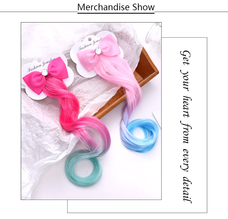 Kindermode Farbe Bowknot Perücke Haarnadel Koreanische Mädchen Baby Enten Schnabel Clip Kopfschmuck Pony Clip Haarschmuck display picture 4