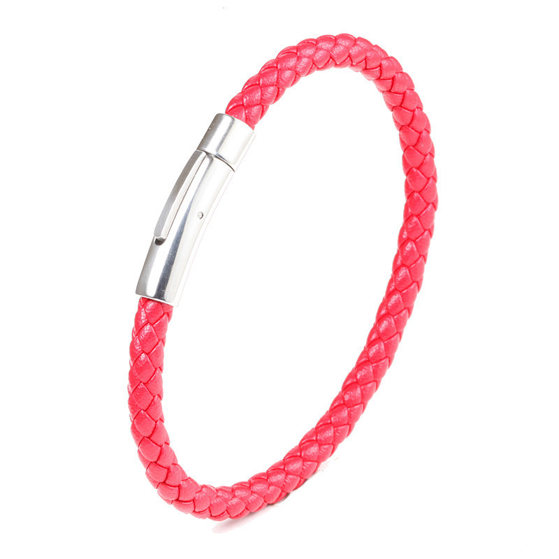 1 Piece Quantity Casual Circle Microfiber Steel Men's Wristband Men Cord & Leather Bracelets