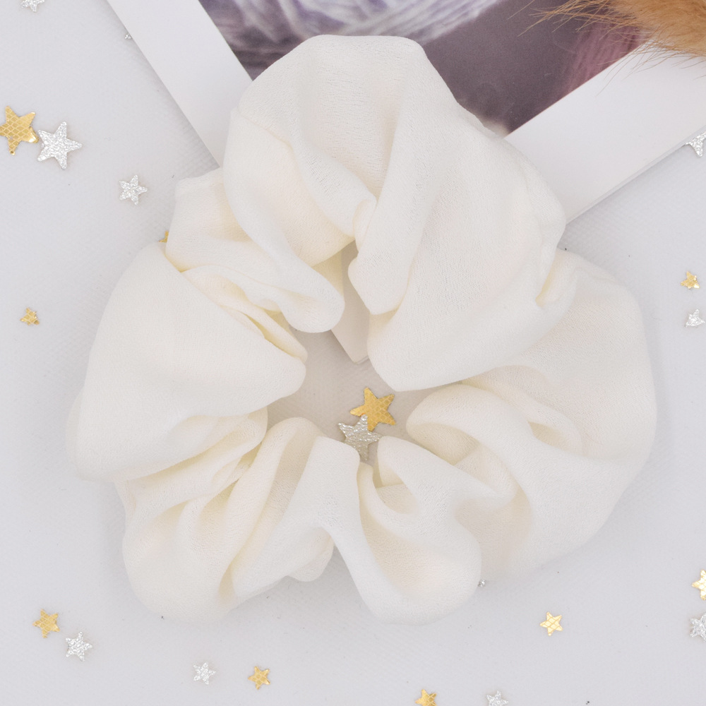 Korea Simple Solid Color Fabric Chiffon Hair Ring Ponytail Solid Color Hair Ring Wholesale display picture 3