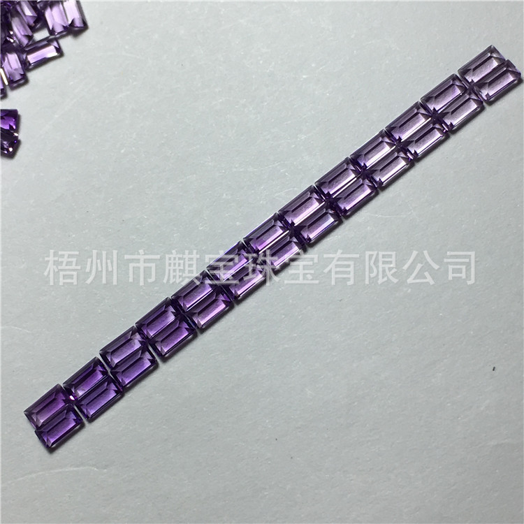New natural amethyst small rectangular BAG 2*3.5 and 2*4mm can be matched with gradual change effect