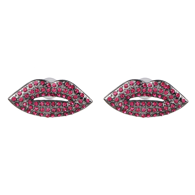 Korean Sexy Flame Red Lip Earrings Fashion Earrings display picture 3