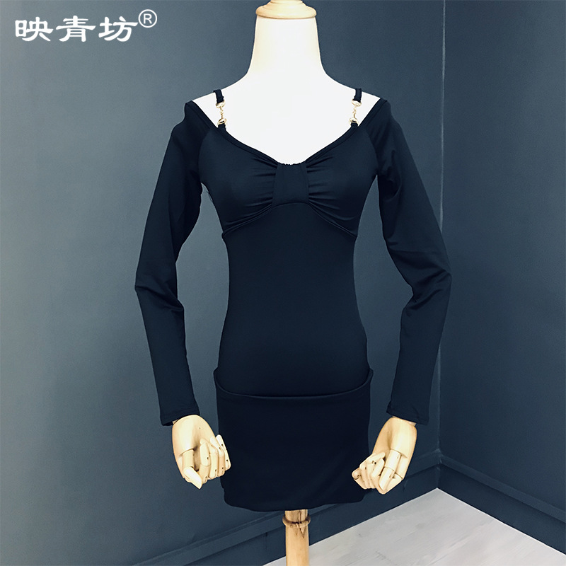Korean Style New Foreign Trade Hot Sale Women's Sexy Low-cut Sling Large Size Long-sleeved Short Skirt Small Dress Dress