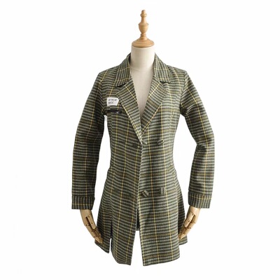 Foreign trade 2019 Autumn and winter new pattern Selling Split ends have more cash than can be accounted for Double-breasted Plaid suit coat Dress skirt wholesale