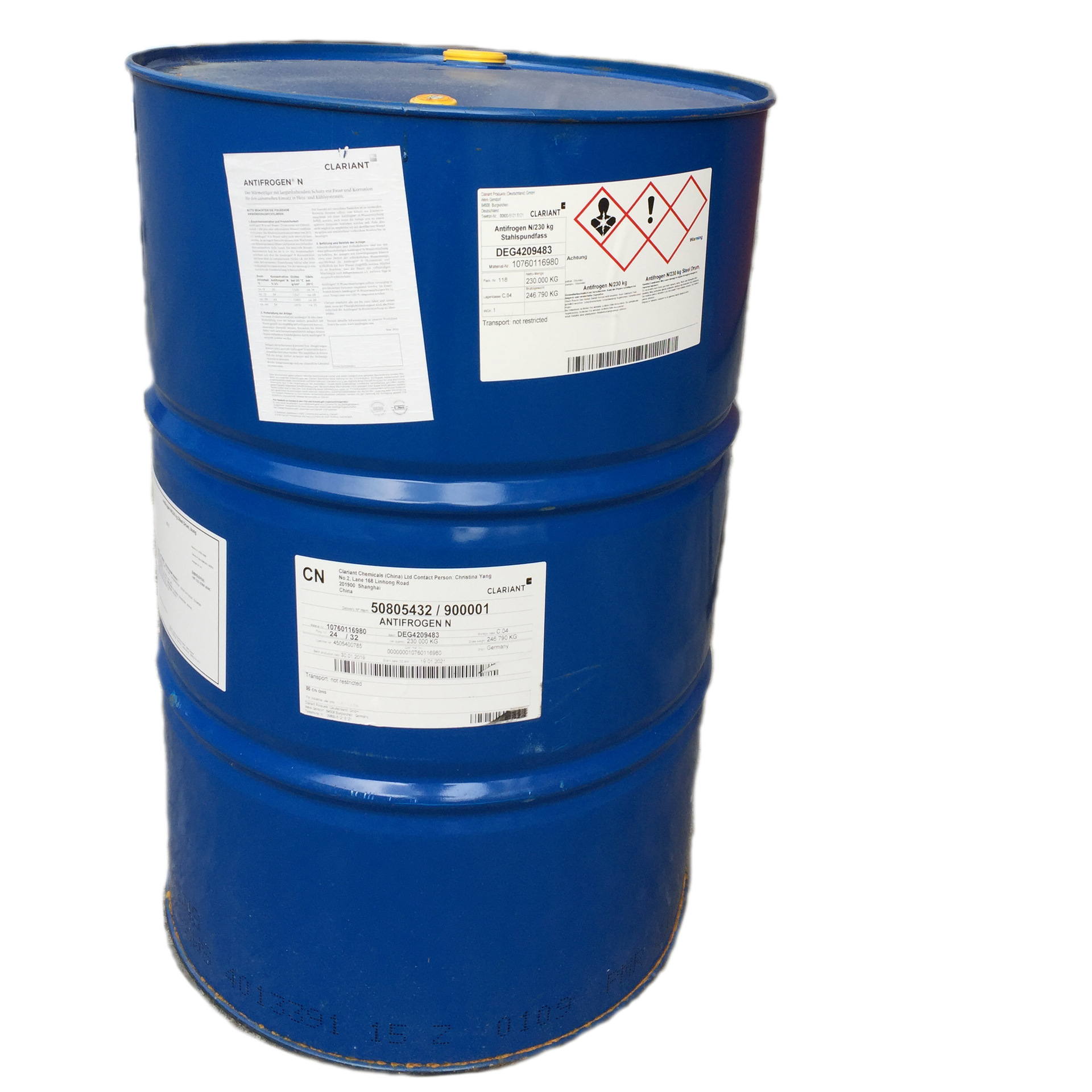 Antifreeze Clariant Antifrogen N Industrial Grade Coolant China