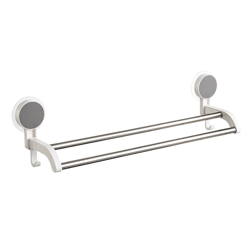 Fábrica en stock baño toalla de baño toalla rack multi-funcional gancho de almacenamiento cocina simple y doble barra sin costura barra de toalla image 6