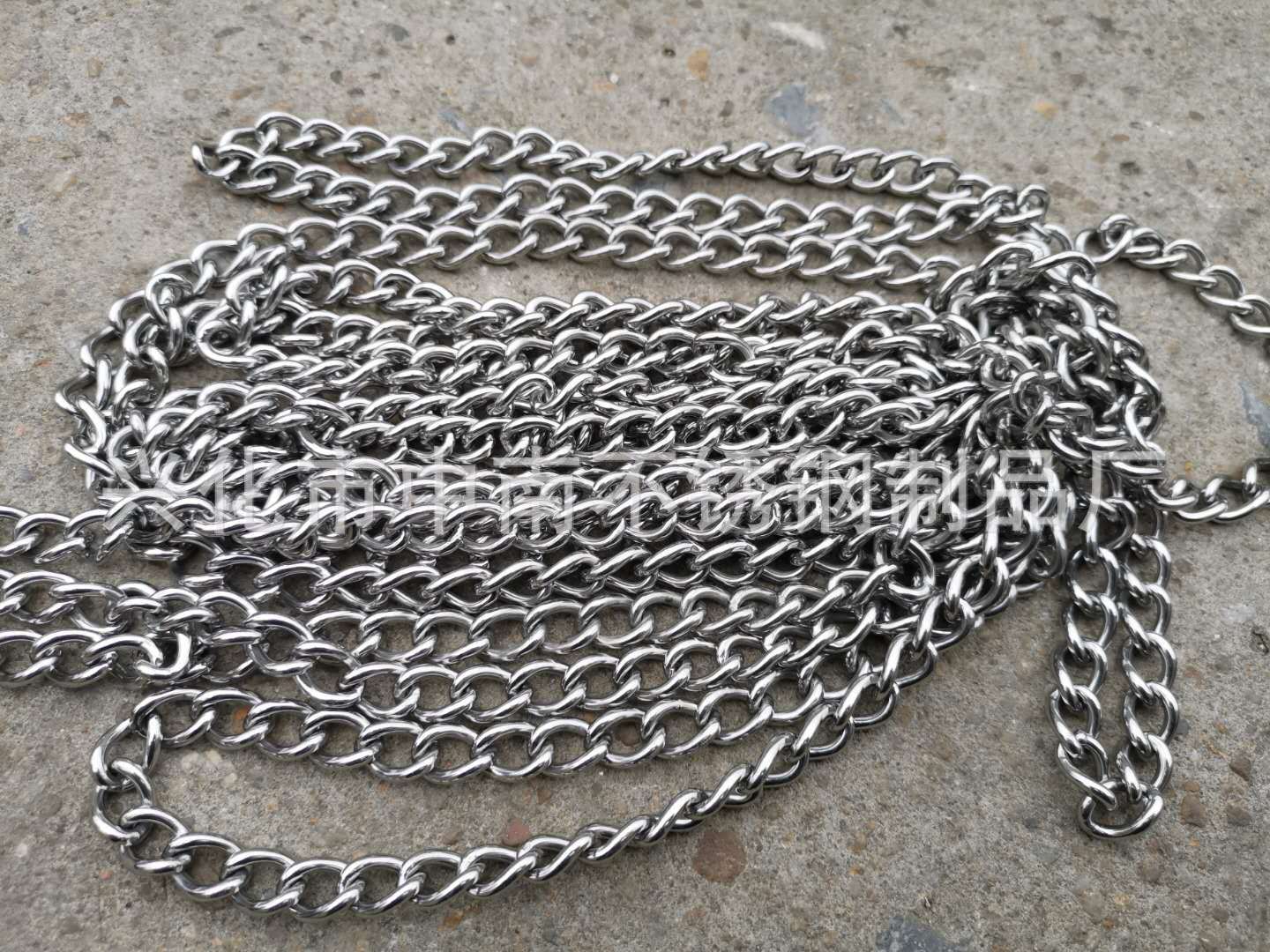 316高强度不锈钢焊接扭链 304不锈钢扭链焊接 不锈钢8字链宠物链