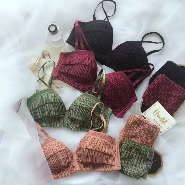 歌特蔷薇蕾丝麻花少女三角杯小胸聚拢上薄下厚无钢圈文胸套装 价格 厂家 哪里买 我有货 B 5yoho Cn