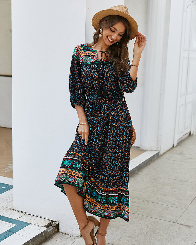  bohemian floral dress NSKA1638