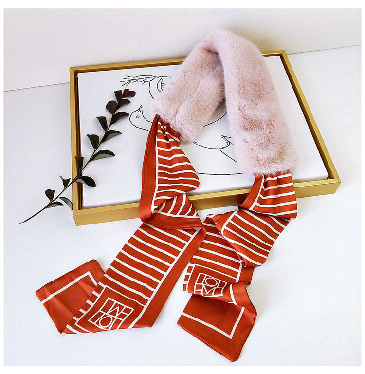 New Striped Letter Scarf Female Autumn And Winter Warm Plush Bib display picture 13