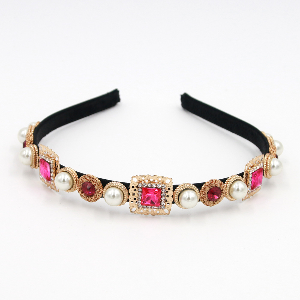 Hot Selling Fashion Crystal Clear Gemstone Metal Headband Wholesale display picture 7