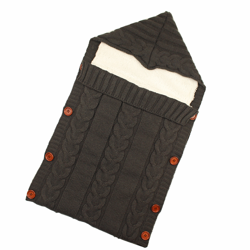 Warm Baby Blanket Knitted Newborn Swaddle Wrap Soft InfantSleeping Bag Footmuff Cotton Envelope For Stroller Accessories Blanket
