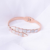 Вместительный и большой золотой универсальный браслет из нержавеющей стали, в корейском стиле, материал, женский стиль, 18 карат, розовое золото