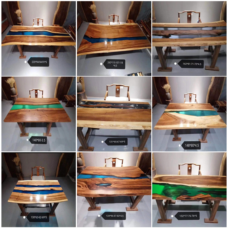 新中式環氧樹脂河流桌子現貨小戶型創意客廳餐桌可定制網紅河流桌