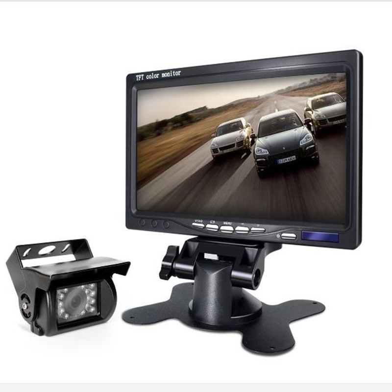 Stock Direct 7 inch HD resolution 800* car monitor with 18LED light IR night vision camera