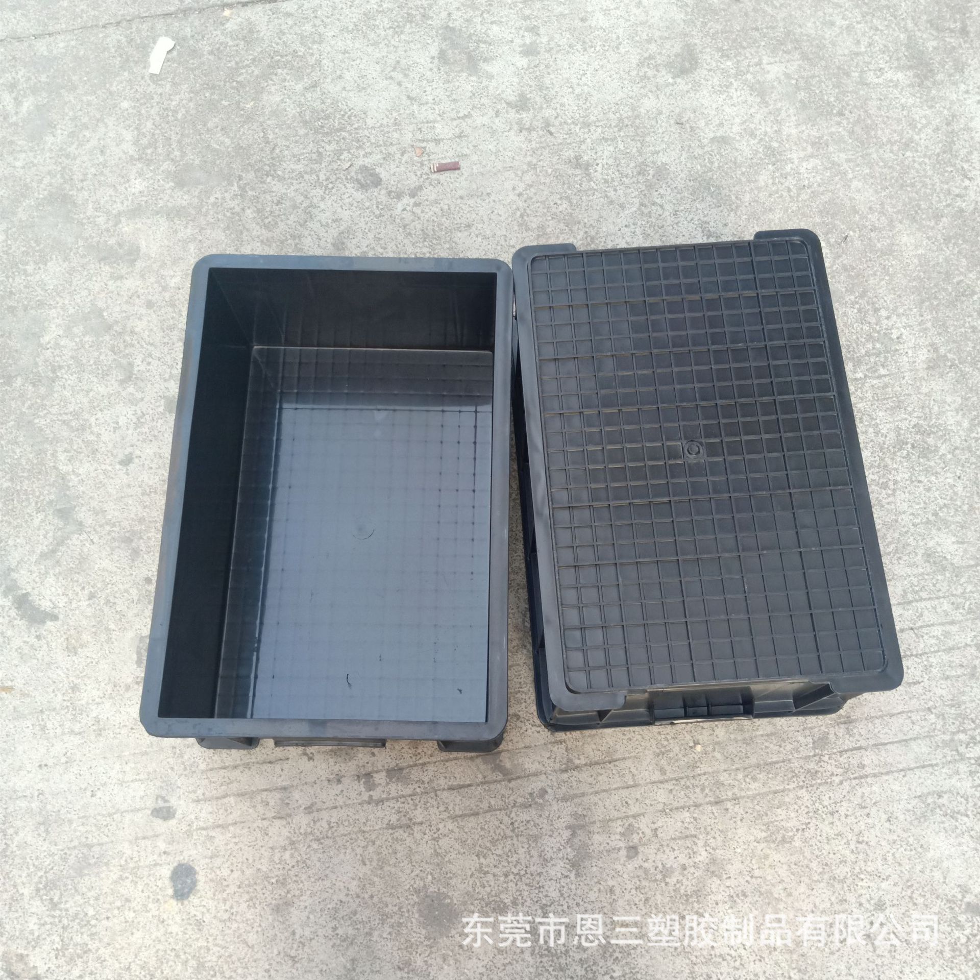 防静电周转箱 黑色 塑料盒塑料盘子 电子元件箱 防静电箱胶盒