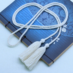 Pure Cotton 3mm Three-Strand Rope Double-Ended Tassel Fashion Belt Accessory Box Bag Hanger Curtain Binding Rope Pendant