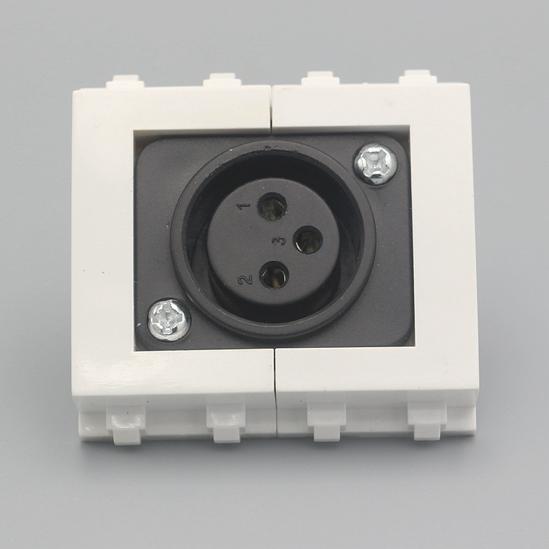 128型母卡农模块 大三芯麦克风话筒插座多媒体面板地插母卡侬模块