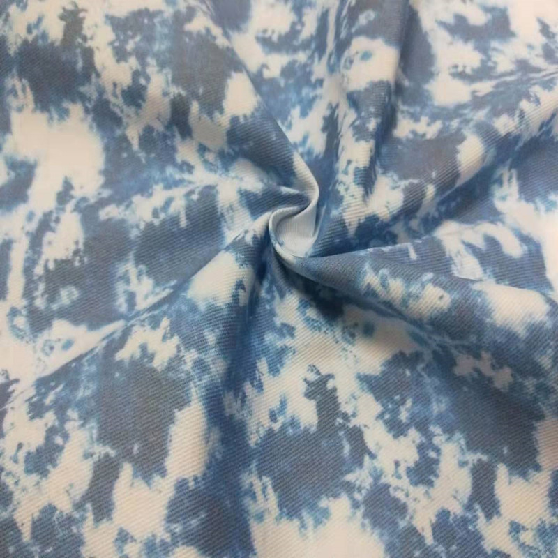 源头厂家现货 棉扎染印花纱卡 箱包服帽欧标复古 棉质面料批发