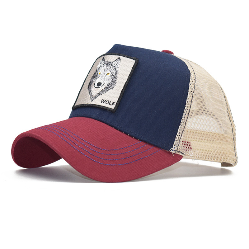 Popular Amazon bordado animal de algodón de malla gorra de béisbol de las mujeres de los hombres de deportes al aire libre gorra enarbolada