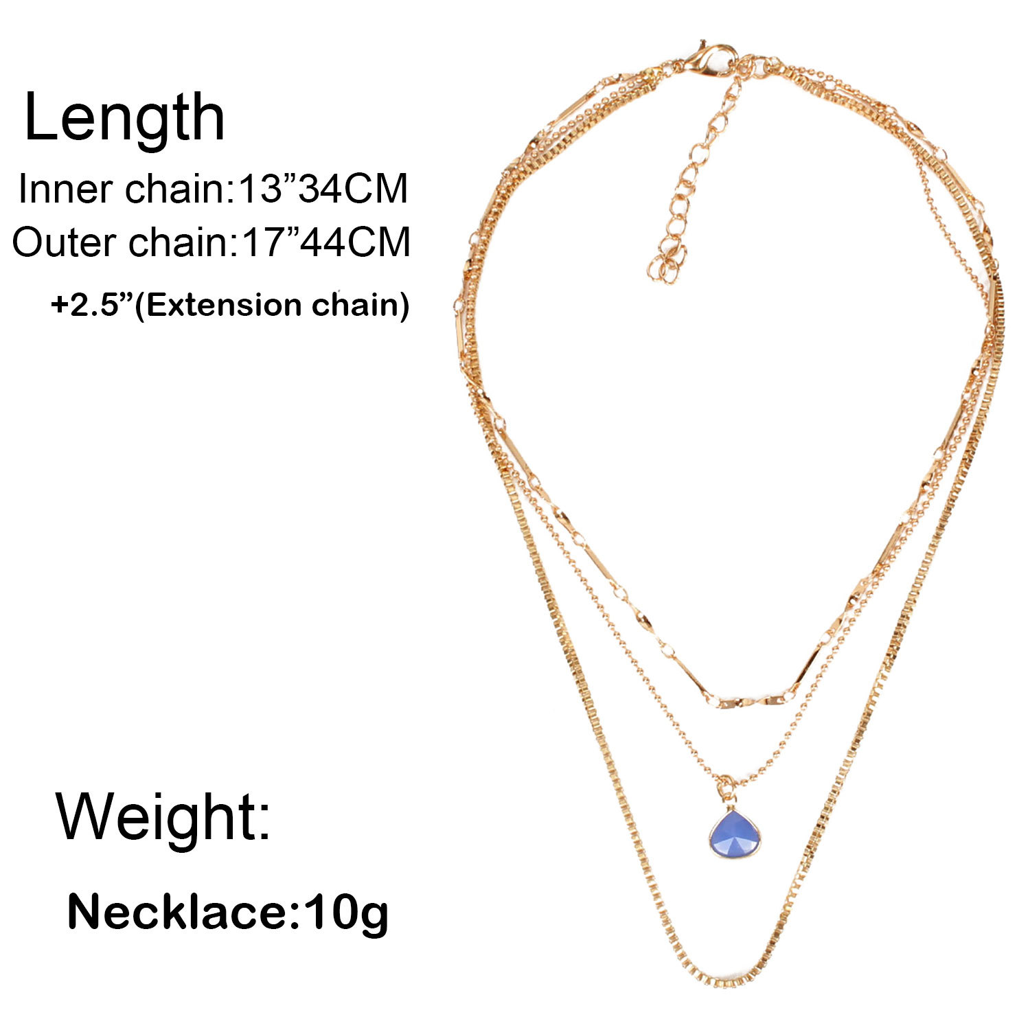 Fashion Simple Metal Color Layer Love Chain Necklace Women Wholesales Fashion display picture 1