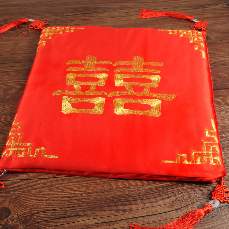 厂家直销新款中式复古婚礼敬茶跪垫结婚囍字福字秀禾座垫婚庆用品
