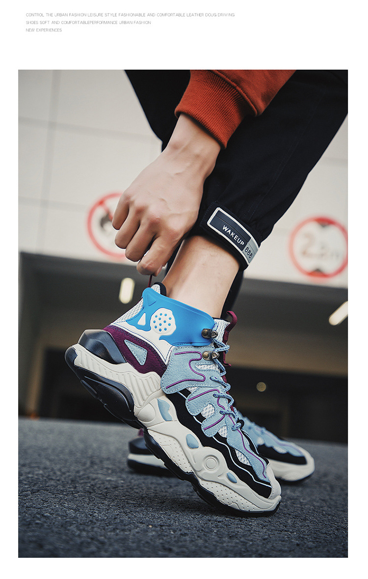 Designer Fashion Men's Shoes Spring and Autumn Sports Korean Edition Versatile Basketball Shoes Men's Trendy Shoes Casual High Top Shoes_voghion.com