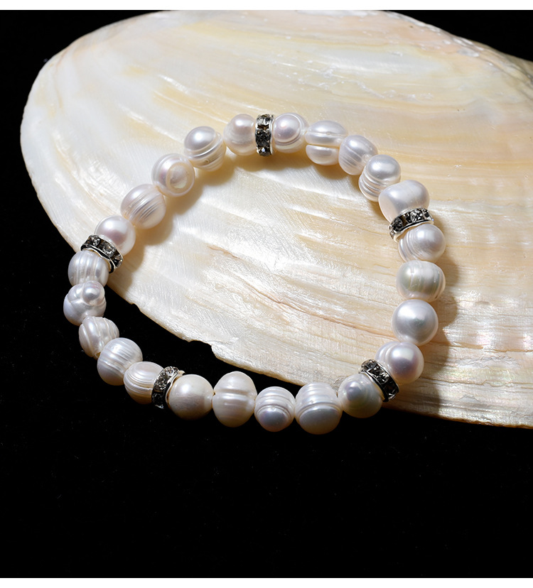 Simple Style Round Pearl Beaded Bracelets 1 Piece display picture 5