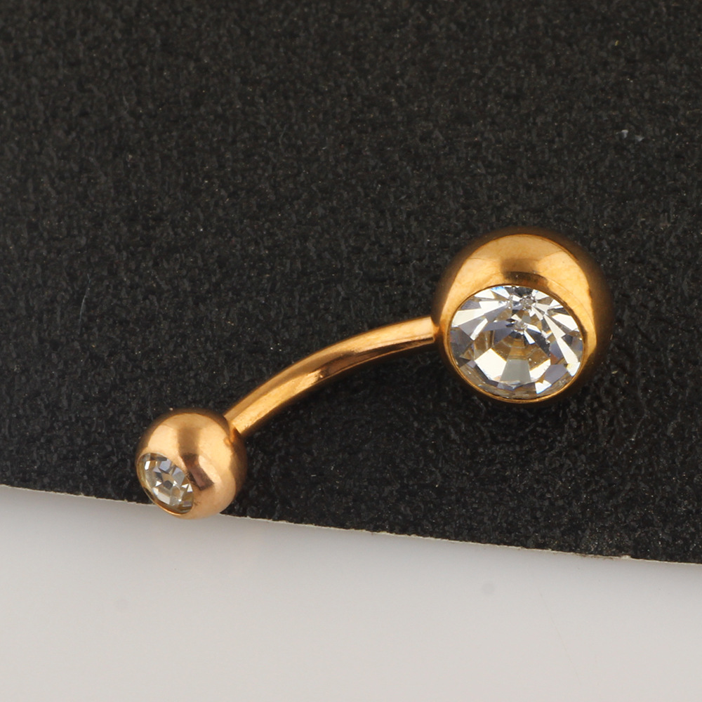 3-Piece Gold Belly Button Ring Set Stainless Steel Zircon Body Piercing Jewelry Wholesale detail image 11